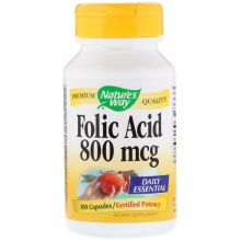 Антиоксидант Nature's Way Folic Acid  800 mcg 100 капсул