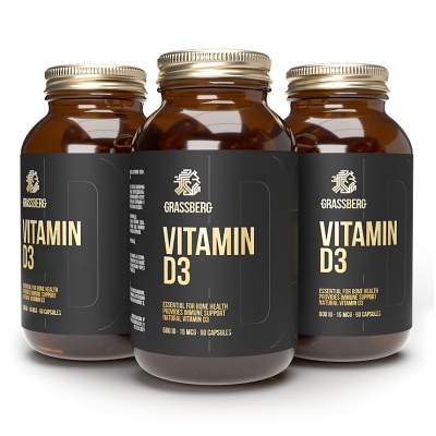  Grassberg Vitamin D3 15 mcg (600 IU) 90 