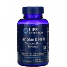  Life Extension Hair, Skin and Nails Collagen Plus Formula 120 